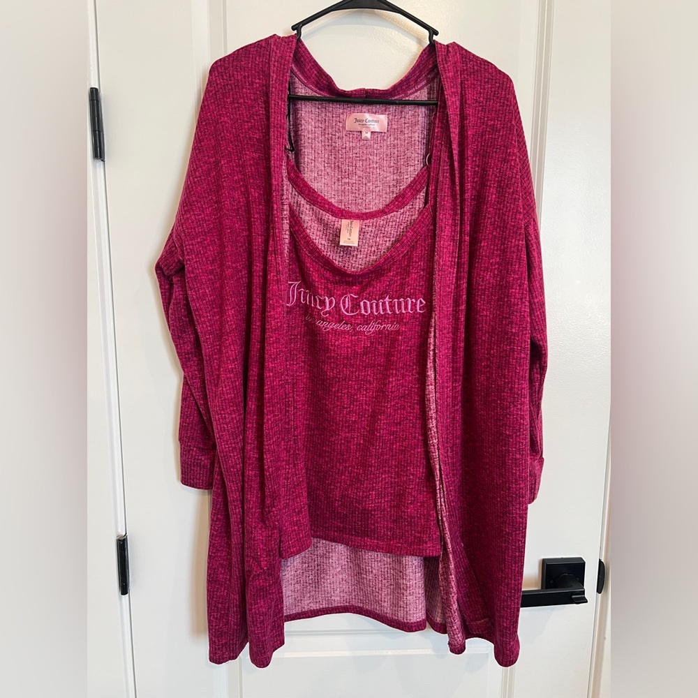 Juicy Couture Soft Lounge Set Shirt And Robe Size 1X Pajamas Sleepwear